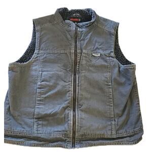 Wolverine Mens Canvas Size Large Gray Sherpa Lined Upland Vest Outdoors Workwear